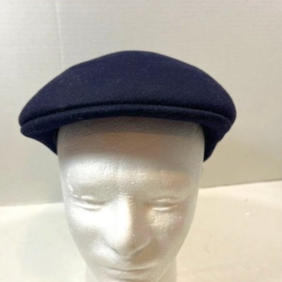 VTG Kangol Carimac Black Wool Newsboy Hat Cap Made in England Lg - Picture 2 of 12